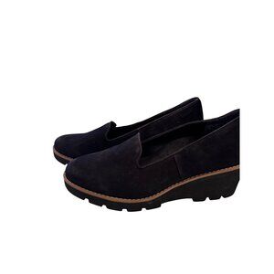 Vionic Willawedge Black Suede Size 9 NWOB Orthotic Arch Support